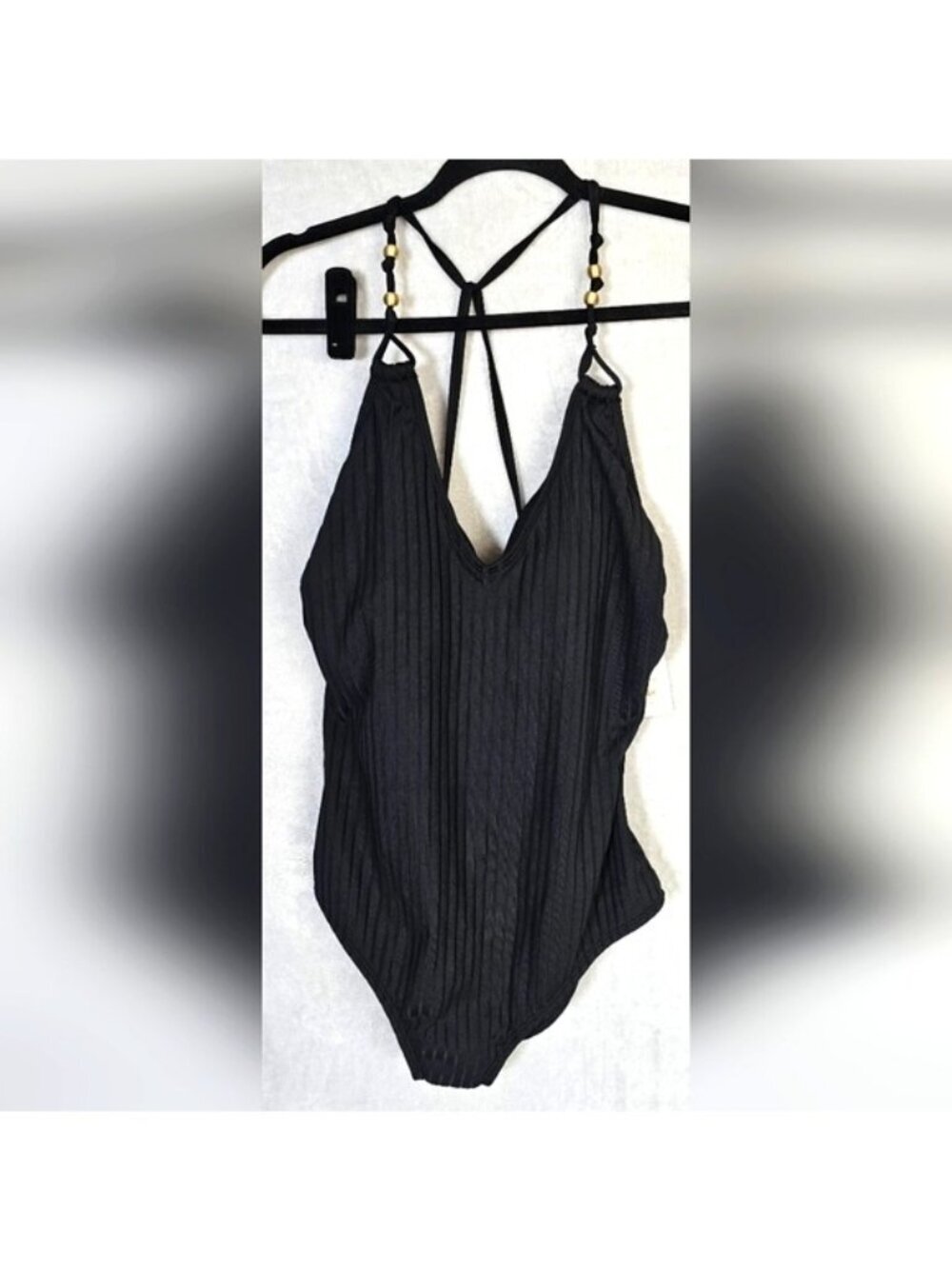 68.🆕XL Size 16  Shade & Shore  Ribbed Bead Knot Detail  Swimsuit - Picture 2 of 5